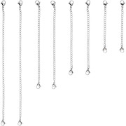 8 st rostfritt stål halsband förlängare armband förlängare förlängningskedjeset 4 olika längder: 6 tum 4 tum 3 tum 2 tum