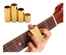 4-pack gitarr-slides, elektriska gitarr-slides i metall, gitarrsträng-slides i guld