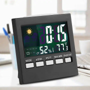Digital termometer väckarklocka temperatur fuktighet väderdisplay med bakgrundsbelysning