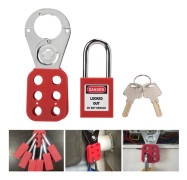 25mm/0,98 tum låsning tagout hasp 6 hål säkerhet hasp lås med 38mm/1,5 tum hänglås för industri