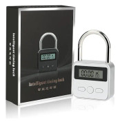 Smart Time Lock Max 99 Timmar Timerlås Med LCD-Display USB Uppladdningsbart Säkerhetslås Kraftigt Metall Elektronisk Timerlås (Silver)