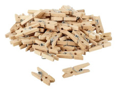 100 st 2,5 cm Mini Dekorativa Träklädnypor med Prydnad Storlek: Ca.