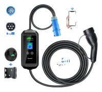 Bärbar Elbilsladdare, 11KW Snabbladdning, Wifi-kontroll, Normal-11KW-10M