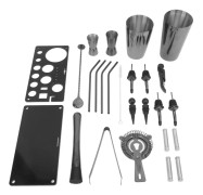 Cocktail Shaker Set L?tt att reng?ra svart rostfritt st?l Akryl Cocktail Bar Shaker Bartender Verktyg f?r drinkblandning