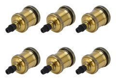 6 st Lamphållare Metall E26 E27 Skruv Retro Lighting Base Tillbehör med slipat aluminium skal Guldbrons