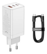 Baseus GaN3 charger 1x USB-A 2x USB-C 1.5 A (BSU3239WHT)