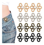 8 st byxor midjejusterare, 4 färger blomma jeans knappjusterare justerbar byxor knappjusterare behöver sy jeans knappar för lösa jeans, byxor