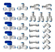 Vattenfilter Omvänd Osmos Passning, 1/4\" (6MM) Pushfit Rak Passning för Vattenfilter Slang, Kylskåp Kopplingar Rör (Y+T+I+L Typ