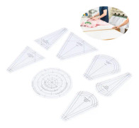 Quiltningslinjaler formade lapptäcksmallverktyg linjal DIY transparent akrylsömnadslinjal