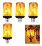 LED-flamlampa, 4 lägen blinkande glödlampa, E26/E27-bas flamlampa, jul A (4 stycken)