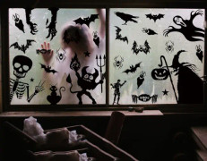 4 ark 43 st Halloween fönsterdekaler klistermärken för Halloween fönsterdekoration