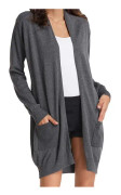Dam Cardigan med Öppen Framdel, Fickor, Långärmad, Shrug