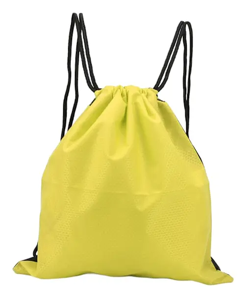 Gym Sack Stor Kapacitet Sport Dragkedja Ryggsäck Vattenavvisande Förvaringsväska för Gym Shopping Sport Gul