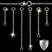 6 st Halsbandförlängningskedja, 2/3/4 tum Rostfritt Stål Smycken Förlängningskedja Armband Ankelförlängningskedja för Smyckestillverkning Kvinnor Män