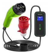 Qoltec Mobil EV-laddare med justerbar 2in1 Type2 | 11kW | CEE 5 PIN | LCD | 3 fas | Bärbar | Wallbox | 5m