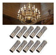 10 st E14 metallrör för ljuslamphållare Lampbas Belysningstillbehör 25x80mm Brons