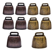 Ko Klocka 10 st Metall Koppar Klockor Vintage Mini Get Klocka för Ko Häst Får