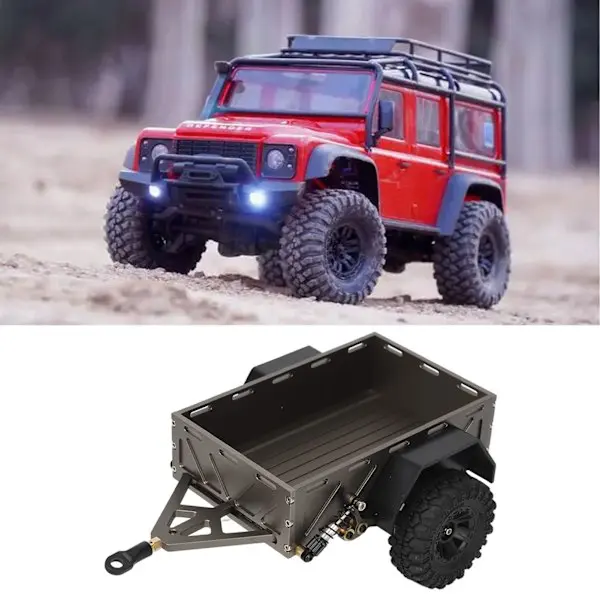 RC-bil släpvagn i aluminiumlegering med halkfria gummidäck, rostskyddad för Traxxas TRX4M 1/18 RC-bil Deep Titanium