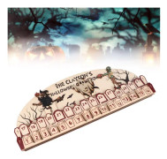 Halloween Adventskalender 2023 31 dagar Halloween Flyttbar Träblock Nedräkningskalender för Heminredning Semesterprydnad Present