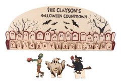 Halloween Adventskalender Dagar Halloween Flyttbar Träblock Nedräkningskalender för Heminredning