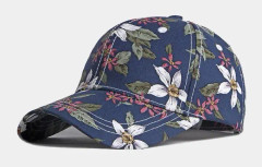 Wabjtam Baseballkeps för kvinnor med blommor, bomullsblommönster, mjuk bakstycke, 1 st