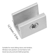 6 st justerbara fönsterlås i aluminiumlegering, säkerhetsskjutande fönsterlås, stopphårdvara, tillbehör, typ B