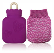 Mini silikon varmvattenflaska för barn, för smärtlindring, lila purple
