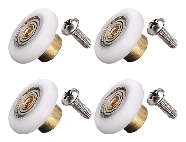 4 st duschdörrrullar, löphjul ersättning för duschkabin, löpare, hjul, 19 mm diameter badrumsersättningsdelar