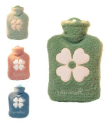 Varmvattenflaska Cartoon Plysch Bärbar Mini 1000ML-Matcha Grön Dark green