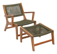 Domoletti Outdoor Chair With Footrest Grey/Wood