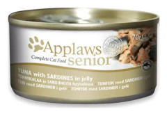 Applaws Applaws Cat Seniorfoder för äldre katter tonfisk med sardiner i geléburk 70 g allsidig
