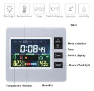 LCD Digital Bakgrundsbelysning Väder Fuktighet Temp Display Alarmklocka Termometer Hygrometer