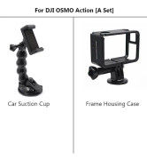 Bil sugkopp adapter fönsterglasfäste hållare för Dji Action 2 Osmo Action för Gopro Hero 5/6/7/8 Black tillbehör (husfodral)