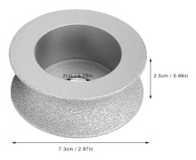 7,3 cm diamantslipad svetsad konkav slipsten för sten keramik glas 2,5 cm