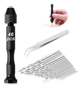 Precision Pin Vise Hand Drill Bits, Black Mini Pin Vise med 10 stks Stål Twist Drill Bits (0,3-3 mm), Micro Twist Drill Bits, Mini Hand Drill Tool