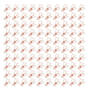100 st Gem av papper Söta tecknade kattformade ihåliga långa klämmor Gem av papper Kontorsmaterial Roséguld