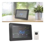 Digital väderklocka Färgdisplay Multifunktionell ABS-skal Trådlös elektronisk väckarklocka 100‑240V EU-kontakt 100-240V