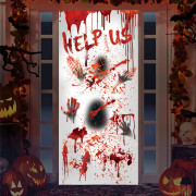 1 st Halloween dörrdekorationer återanvändbara dubbelsidiga dörrklistermärken för Halloweenfest inomhus