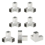 The Living Store Stolpbeslag 4 st Y-form galvaniserad metall 71x71 mm - Staketstolpar