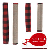 Kylskåpsdörrskydd, Mjukt Polyestermaterial, Halkfri Design för Köksapparathandtag (4 st/set)