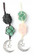 Hängande bildekoration - hängande måne, läkande kristallaccessoarer, spegeldekoration - 2 st