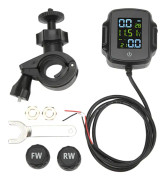 Däcktrycksövervakningssystem för motorcyklar med 2 externa sensorer TPMS 12V USB-laddning Hög precisionsdisplay