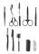 10 st Ögonbryns Grooming Kit Sax Kam Pincett Rakhyvel Set