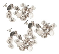 30 Set Boknit med räfflad platt mässing läderbindningsknapp 9,5x6mm Spik 4mm Skruv(Silver )