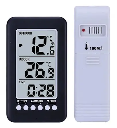 Trådlös inomhus- och utomhusklocka med LCD-skärm