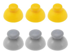 pcs analoga joysticks kepsar ersättning kompatibel med Nintendo GameCube Controller analog stick skydd tillbehör ABS gul och grå