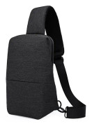 Sling Bag, Herr Sling Bag, En Axel Ryggsäck, Daypack kompatibel Utomhus, Cykling, Vandring, Camping, Resor, Dam Bröstväska, Polyester Svart