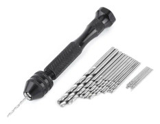 0,3-3,6 mm spännvidd chuck handvridborr med 25 HSS borrbitar träborrverktyg