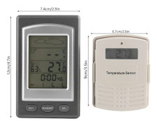 Trådlös LCD-display hygrometer fuktighetsmätare väderprognosmonitor