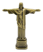 Metallfigur av Kristus Frälsaren i Brasilien, Jesusfigur, Kristus Frälsaren Staty, Jesus Kristus Staty, Present, Heminredning, Katolsk (FMY)